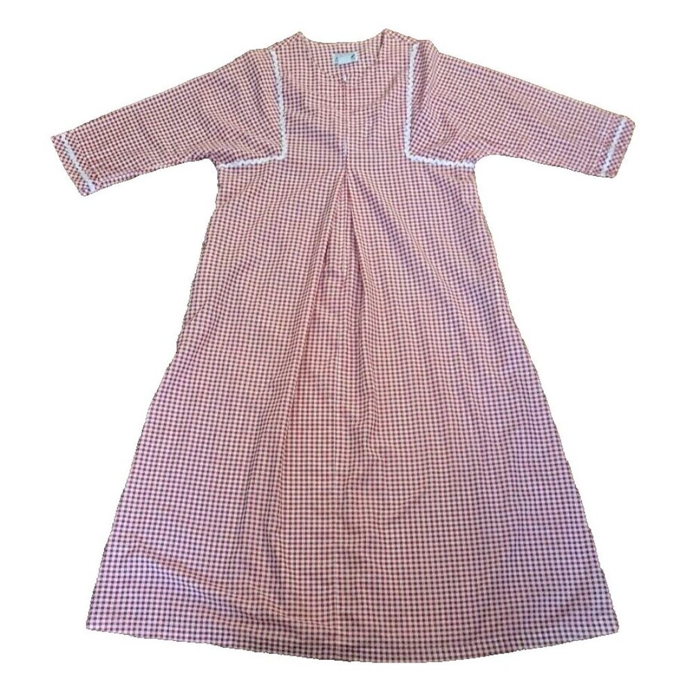 Vintage Anthony Richards Robe Housecoat Womens 1/2 Zip Red Gingham Pockets M